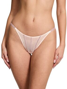 Victoria’s Secret M Angel Pink Very Sexy Sheer Shine Thong Panty